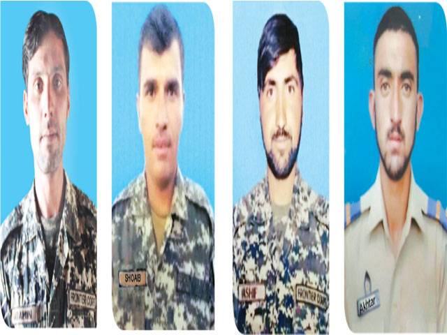 4 soldiers martyred in attacks near Afghan border
