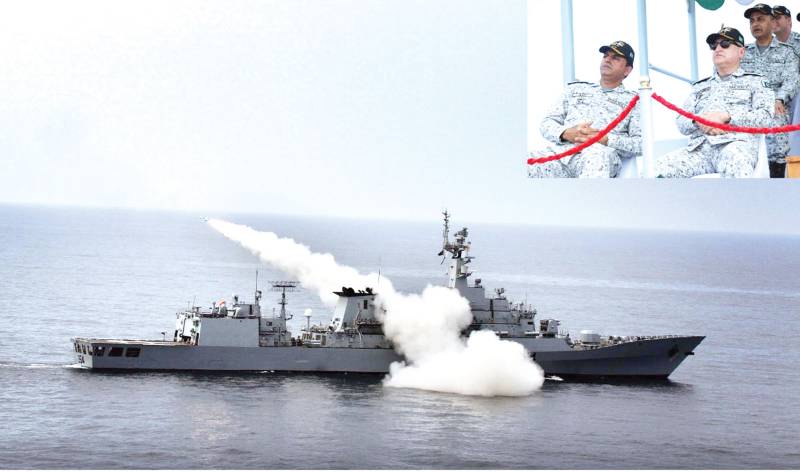 Navy conducts live missile firings in sea