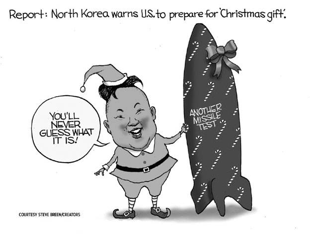REPORT: NORTH KOREAN WARNS U.S. TO PREPARE FOR 'CHRISTMAS GIFT'. YOU'LL NEVER GUESS WHAT IT IS! ANOTHER MISSILE TEST