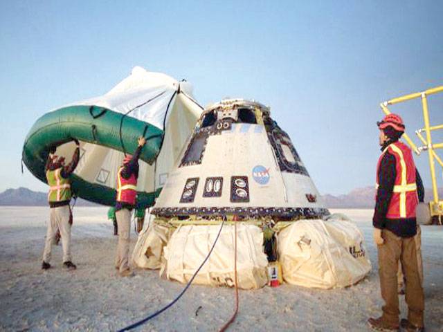 Astronaut capsule lands after incomplete mission