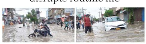Heavy rain in interior Sindh disrupts routine life 