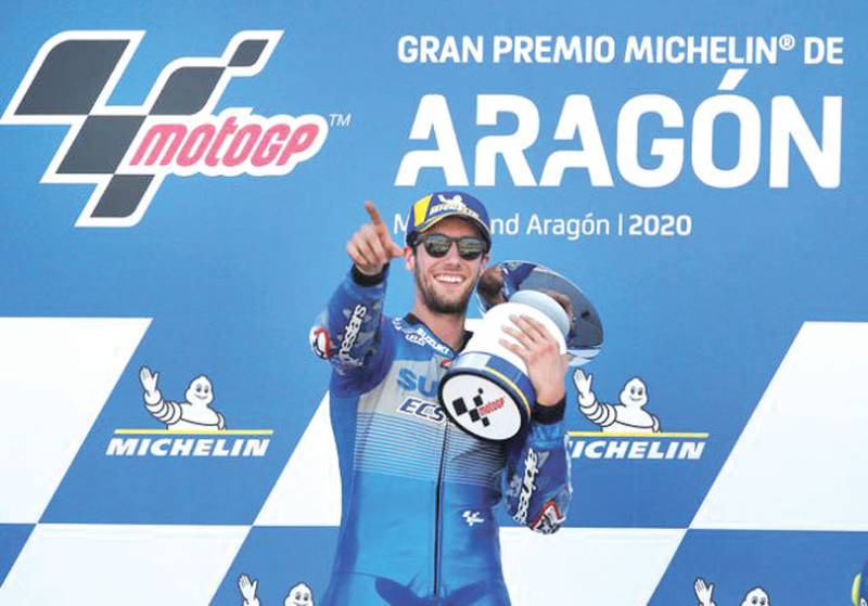 Rins battles past Marquez to seal victory at Aragon Grand Prix