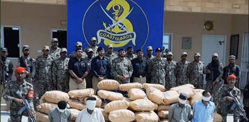 PCG, police recover 1,100kg hashish in Gwadar
