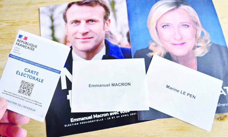 Macron clashes with Le Pen over Islamic headscarf ban