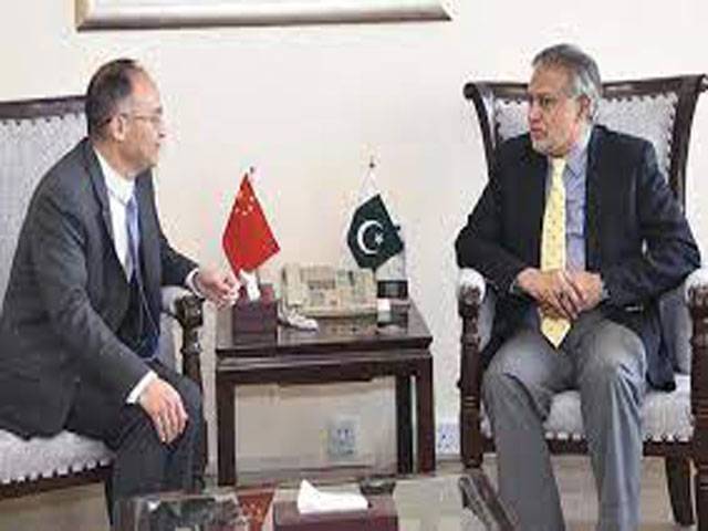 Chinese ambassador calls on Ishaq Dar