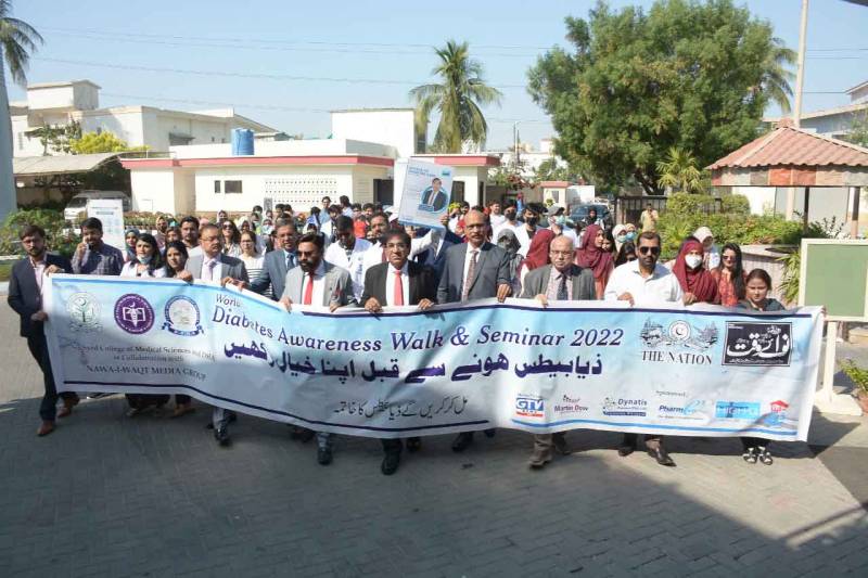 Nawa-i-Waqt, DHA, SSCMS hold diabetes awareness seminar, walk