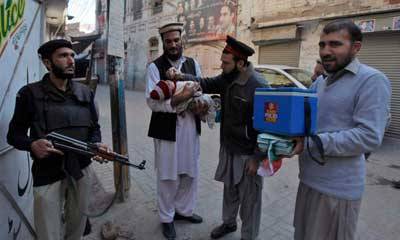 Four cops wounded in attack on polio team in Khyber