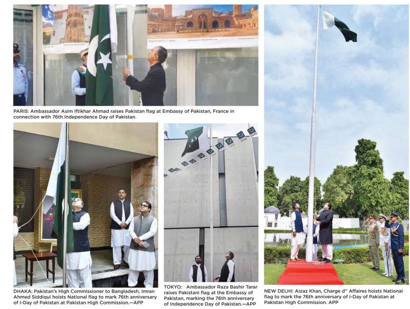 Flag hoisting ceremonies held in Pak embassies to observe Pakistan’s Independence Day