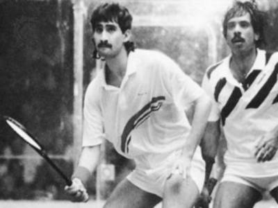 Archival videos of squash players