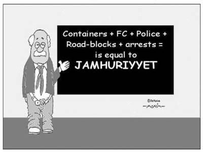 Containers + FC + Police + Road-blocks + arrests= is equal to JAMHURIYYET