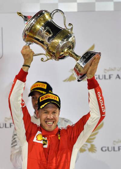 Vettel marks 200th race with ling Bahrain win