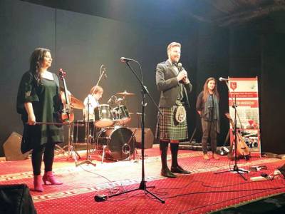 Scottish band Reely Jiggered performs in Lahore