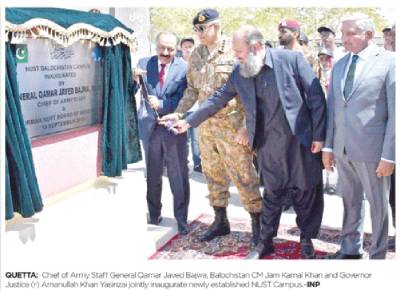 COAS praises Army, LEAs for Balochistan peace