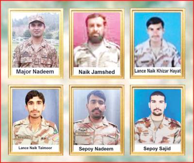 Major, five soldiers embrace martyrdom in Balochistan
