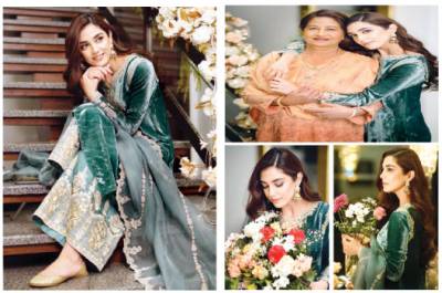 Maya Ali spotted in beautiful velvet outfit with her mother