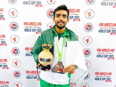 Saad wins bronze medal in World Cup Mas-Wrestling 