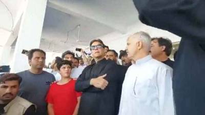KP CM, Imran Khan visit flood-hit Tank, Dera Ismail Khan