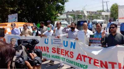 HR bodies protest against Indian atrocities in IIOJKIn