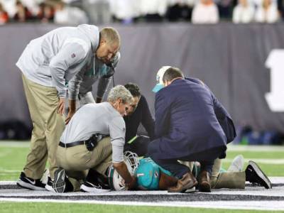 Dolphins ace Tagovailoa stretchered off amid concussion fears